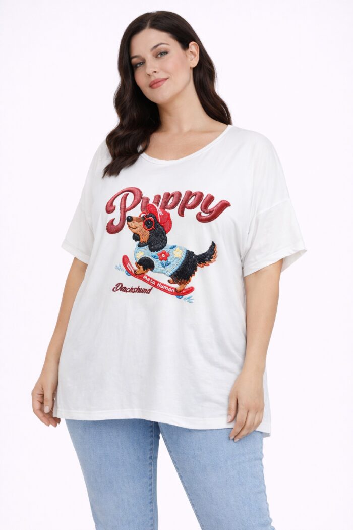 Camiseta Puppy Burdeos