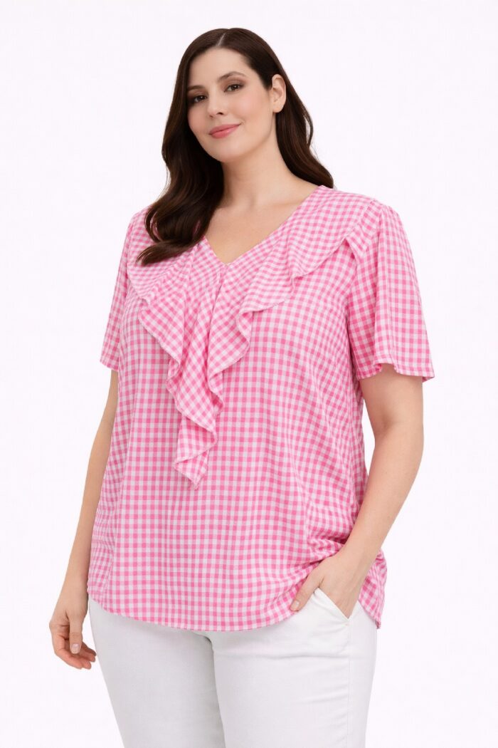 Blusa Vichy Rosa