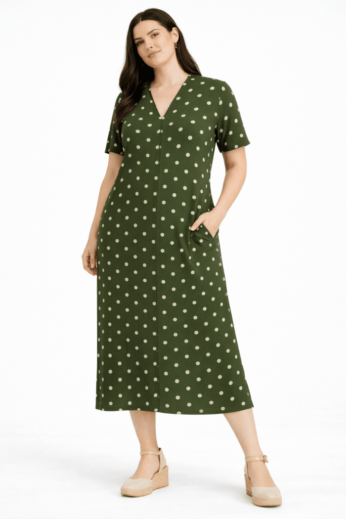 Vestido Lunares Kaki