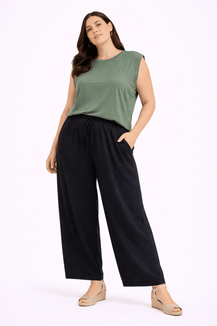 Pantalón Crep Cordon Negro