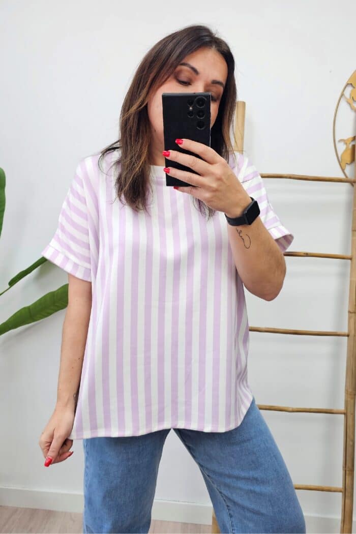 Camiseta Rayas Lila