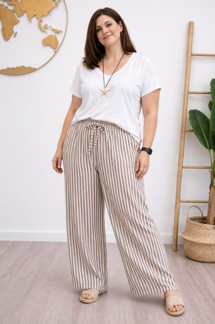 Pantalón Rayas Marron