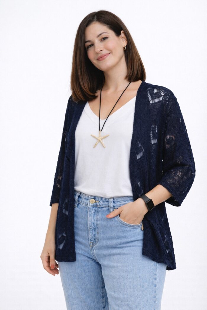 Chaqueta Calada Corazon Marino