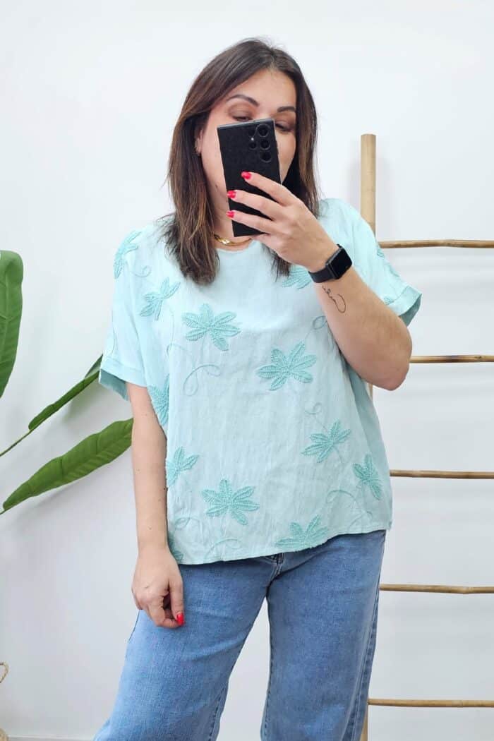 Blusa Hiedra Aguamarina