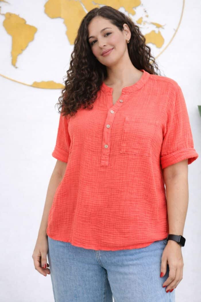 Blusa Viscosa Coral