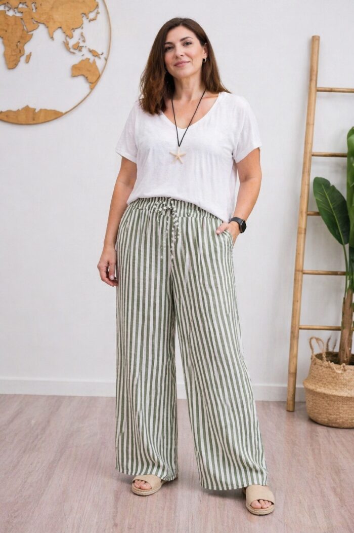 Pantalón Rayas Verde