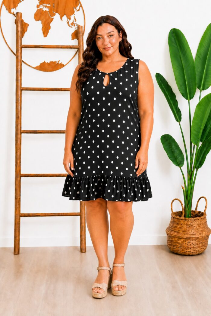 Vestido Topos Negro