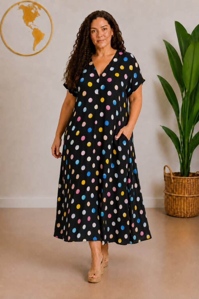 Vestido Viscosa Bolsillos Multicolor