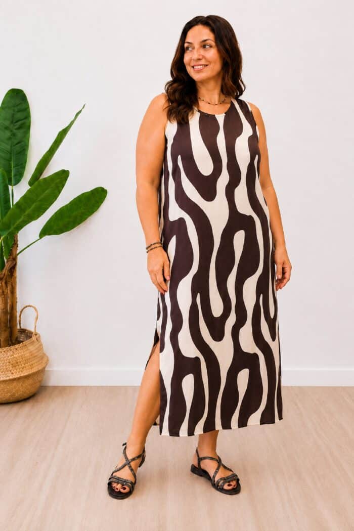 Vestido Ondas Marron