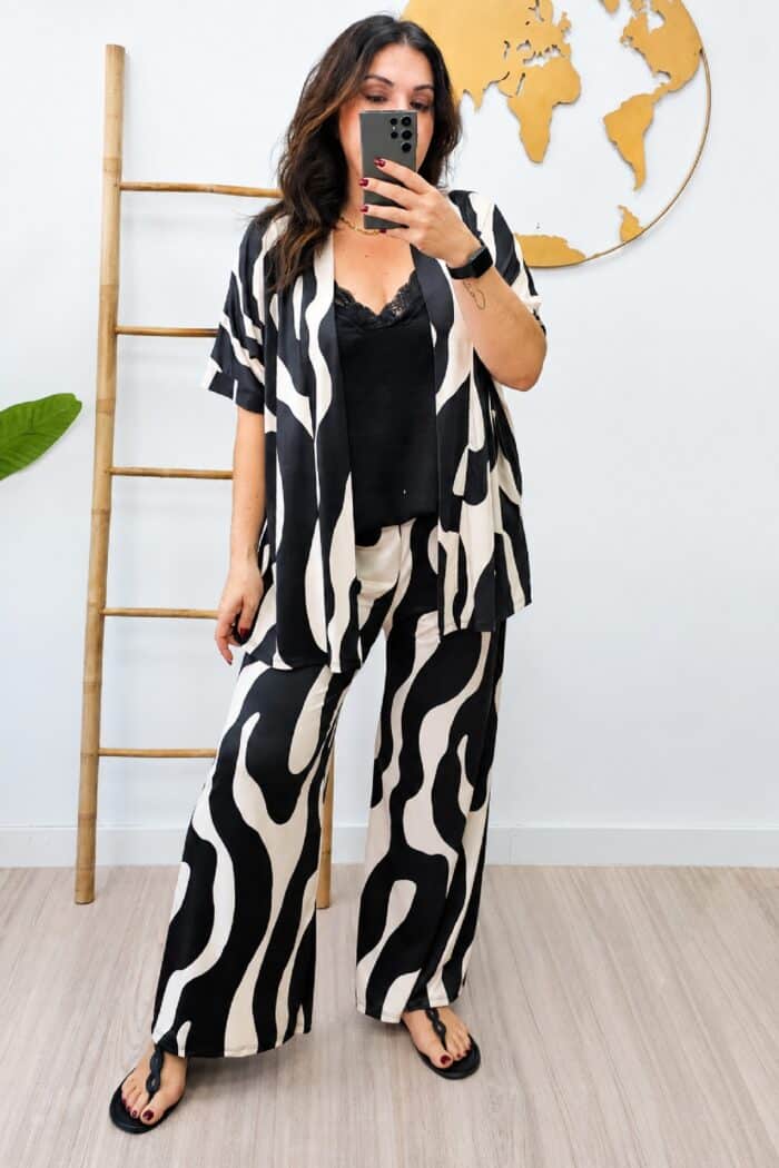 Conjunto Punto Ondas Negro
