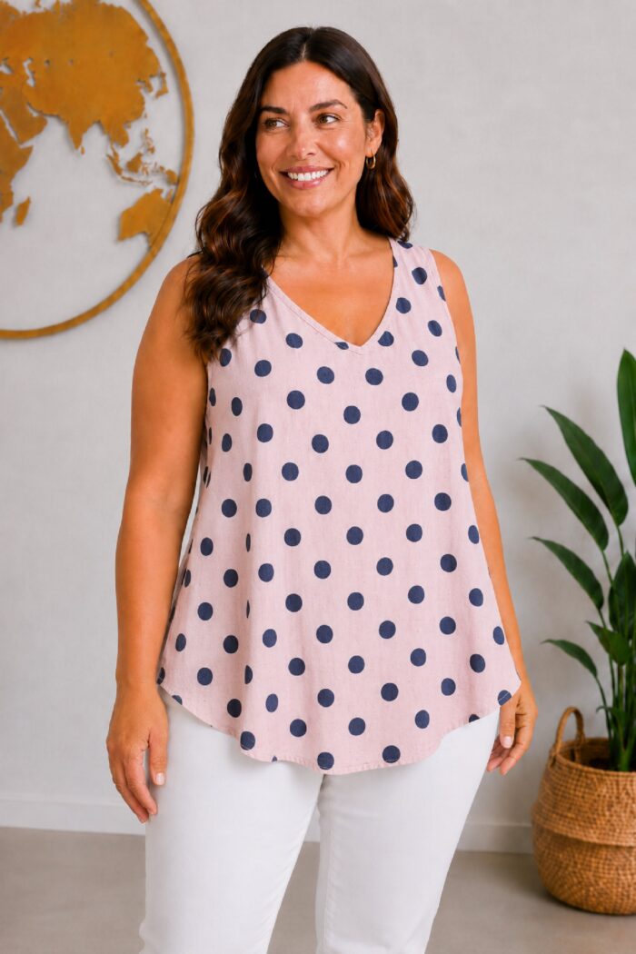 Top Evase Lunares Rosa