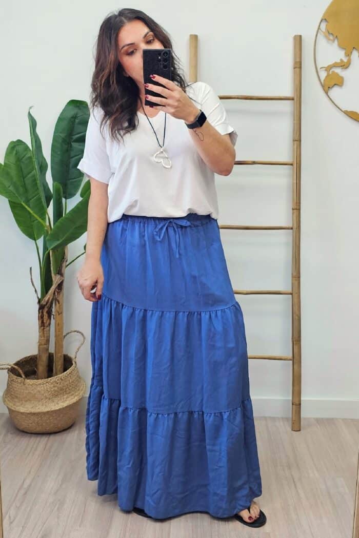 Falda Viscosa Azul