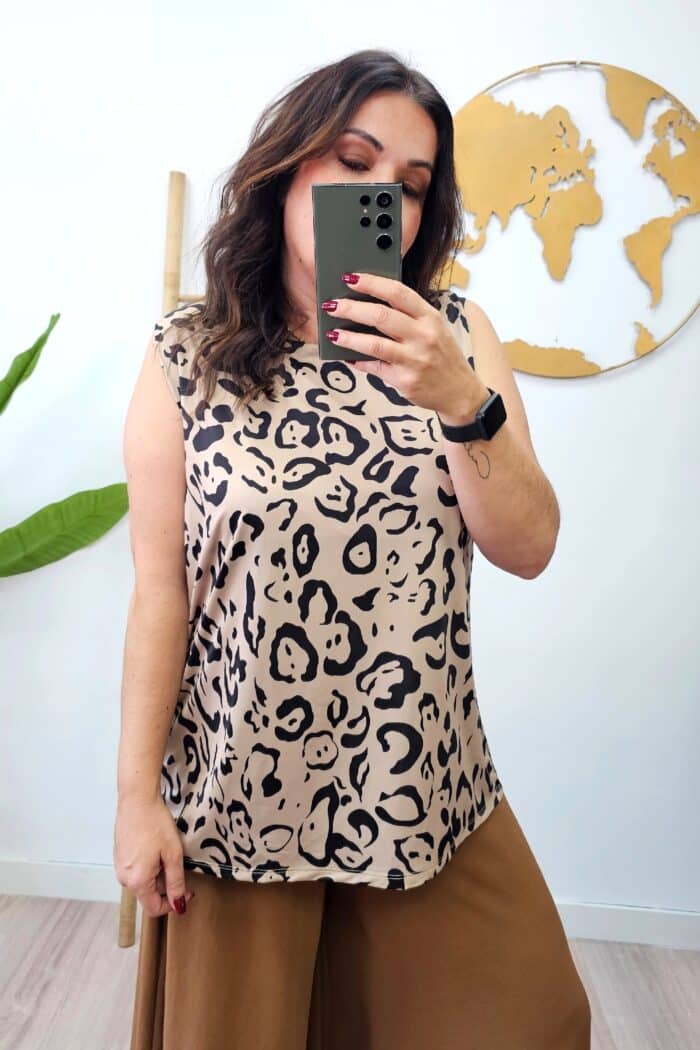 Top Punto Print Beige
