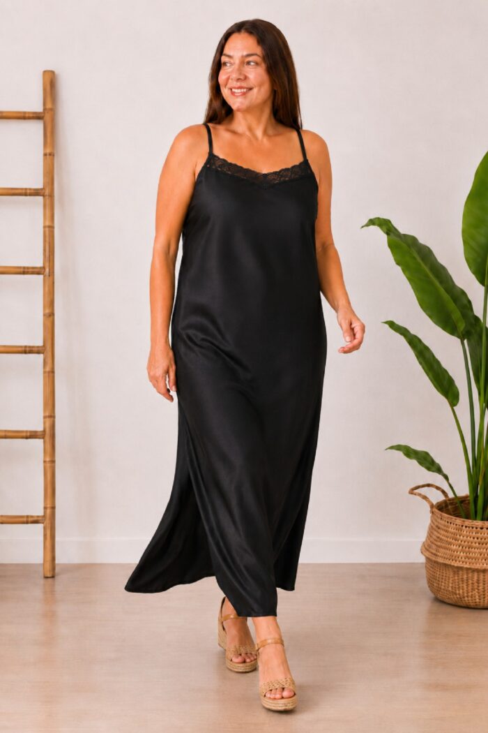 Vestido Raso Negro