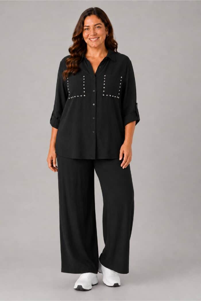 Conjunto Crep Bolsillos Negro