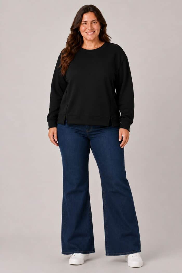 Sudadera Costuras Negra