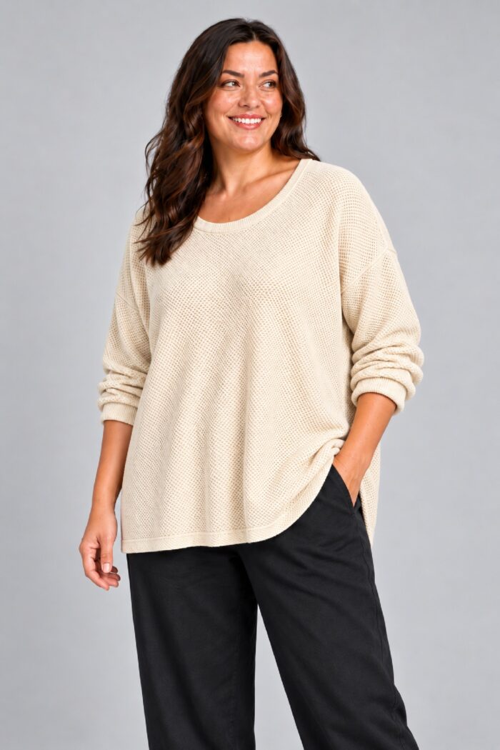 Sudadera Pique Beige