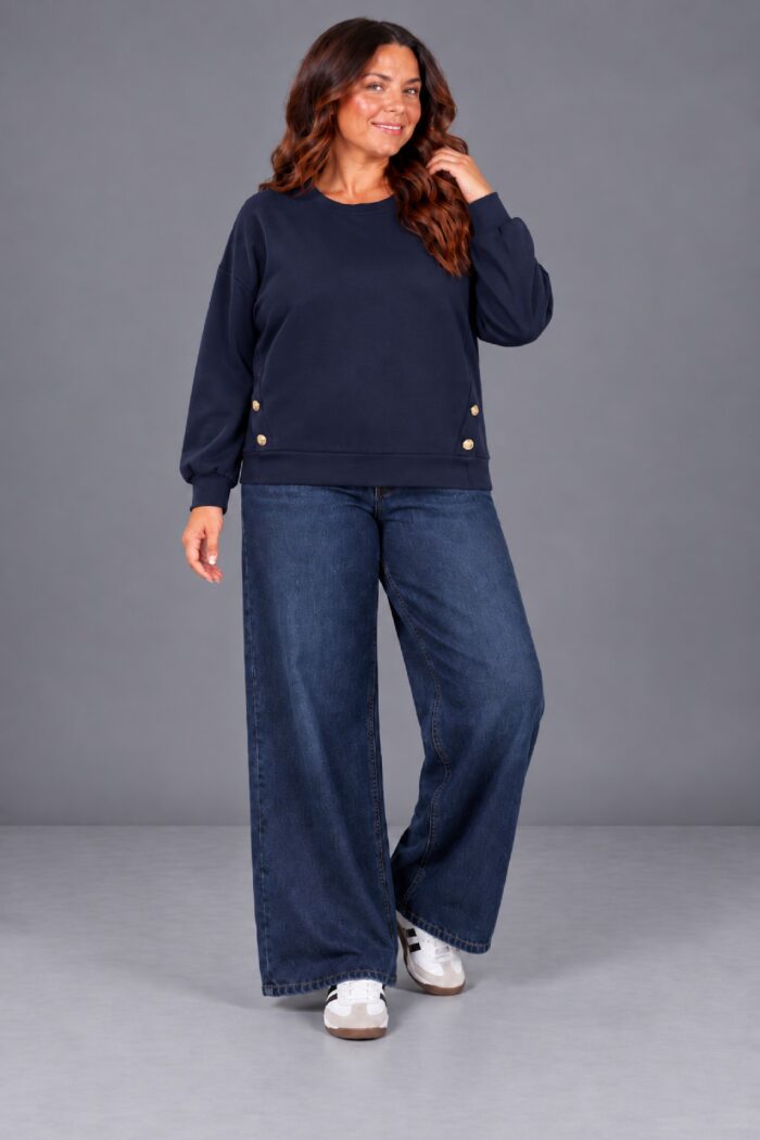 Sudadera Botones Dobles Marino