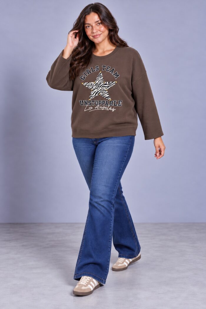 Sudadera Zebra Marron