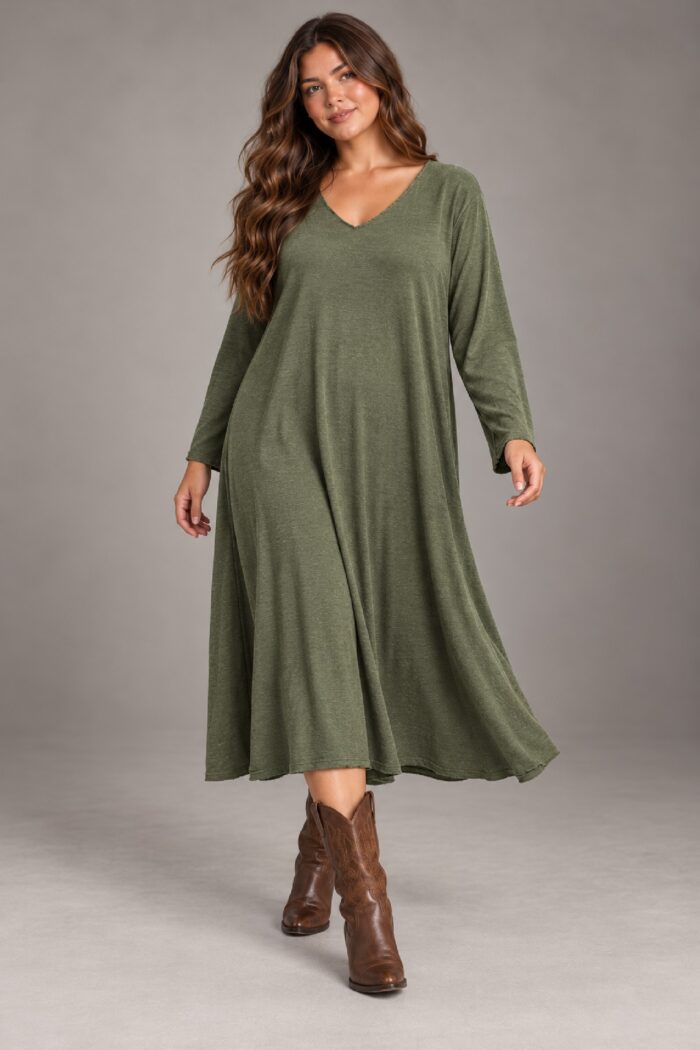 Vestido Punto Basic Kaki